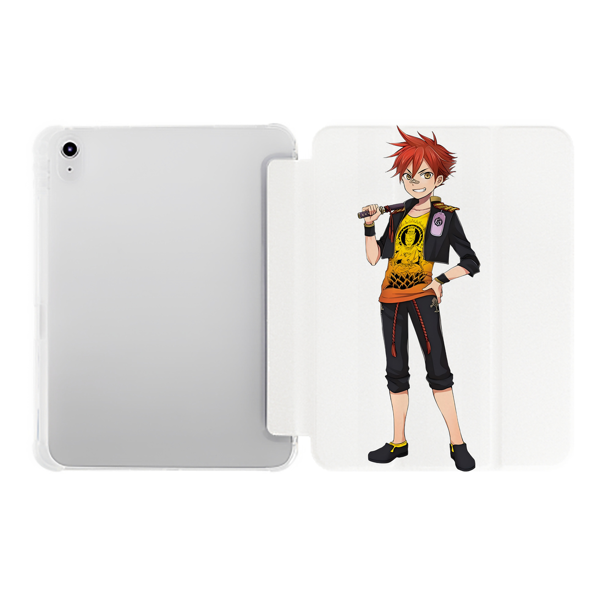 （画像用） 刀剣乱舞 Touken Ranbu IPad ケース ペン収納付き 三つ折りスタンド PUレザー×シリコン 対応機種9.5/10.5/10.9インチ